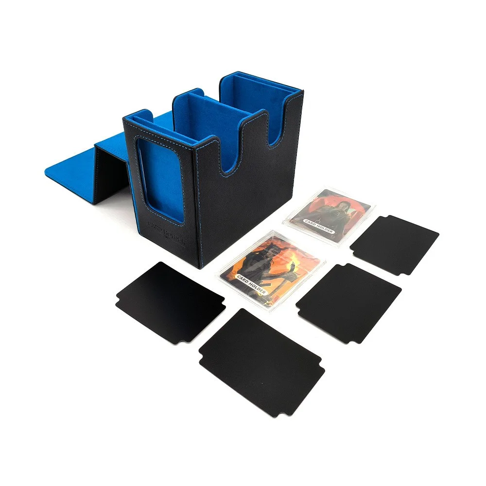 Trading Card Storage Box 260+ Cards Deck Case Magnetic PU Leather Card Storage Box For TCG Card