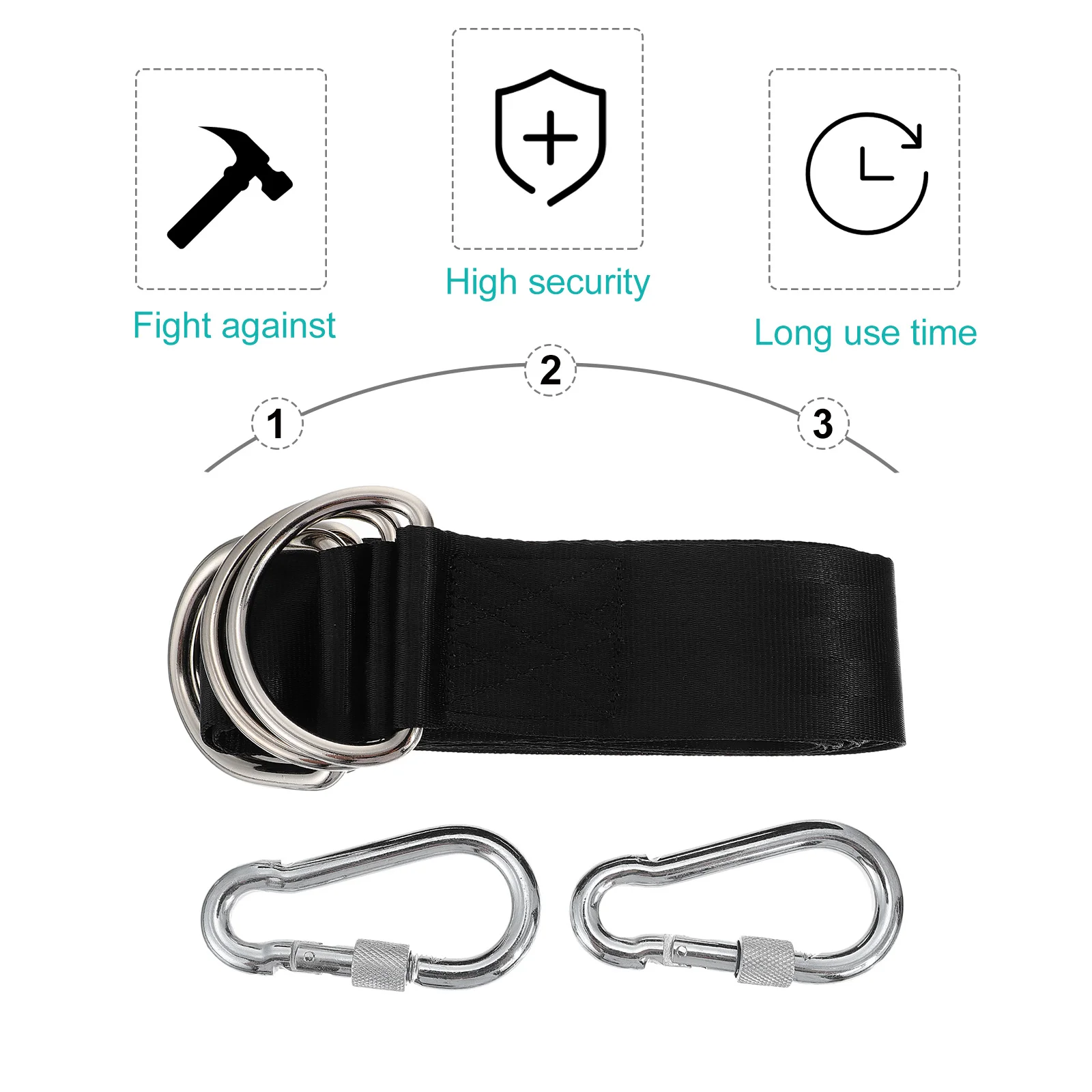 

1Set Tree Hanging Straps Outdoor Swing Straps for Hammock Wrap Secure Buckles No Damage to Trees Polyesters Load Bearing Ropes