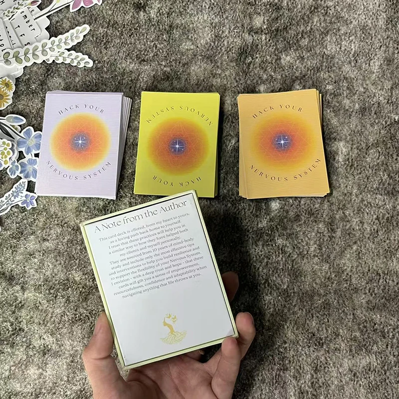 Baraja de cartas relajada con su sistema nervioso, alivio de la ansiedad, tarjetas de meditación de atención plena, regalo de afirmaciones positivas