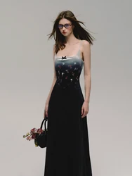 High Quality Velvet Printed Camisole Dress for Women with Slim Fit and Elegant Dress Design, Revealing A Slender and Sexy Dress