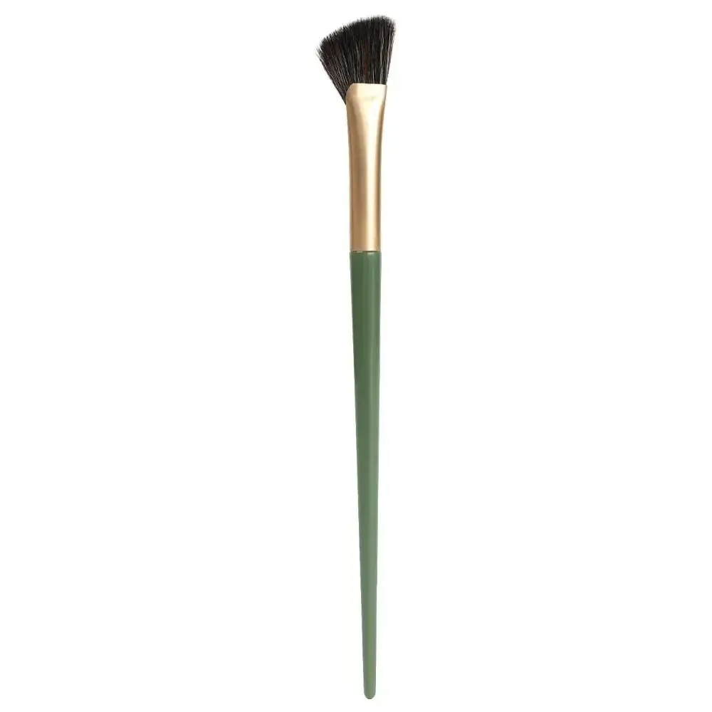 Nuovi pennelli per trucco morbidi Contorno angolato Sbavature Pennello per ombretto per naso Evidenziatore Blush Testa piatta Mezza ventaglio per ombretto per naso