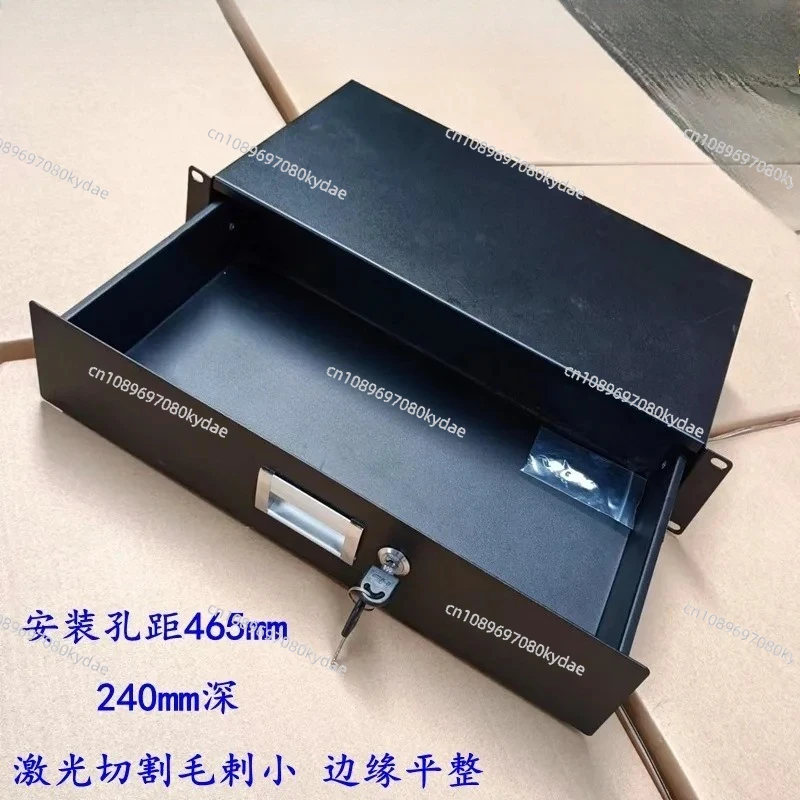 2U Network Cabinet Drawer – ABS Box Slide-Out Tray for Engineering Computer Room Microphone Flight Case Compatible