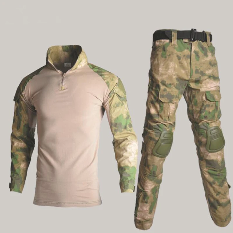 Uniform Airsoft Pak Shirt Broek Multicam Chasse Uniform Mannelijk Jachtuniform Met Kniebeschermers Jachtkleding En Accessoires