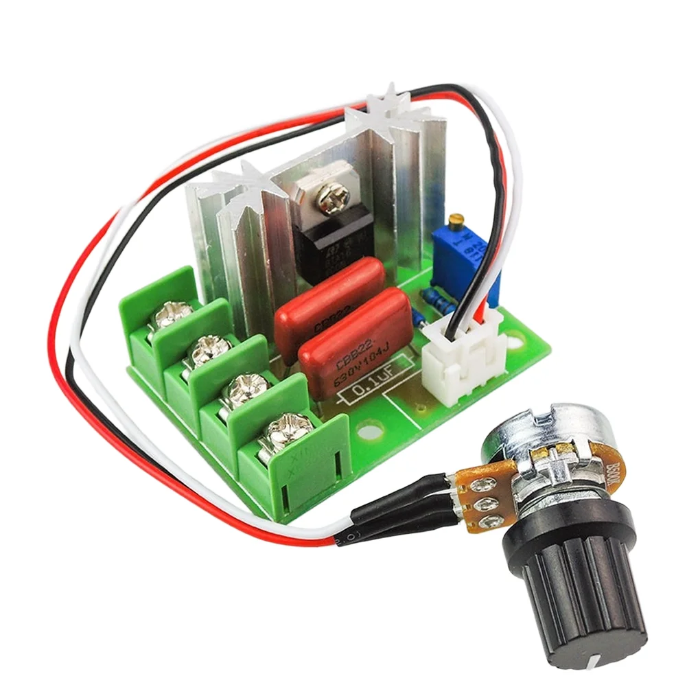 2000W AC Power Regulator for Motor Speed Control Lighting Dimming and Temperature Adjustable Heating Elements 220V Input 25A Max