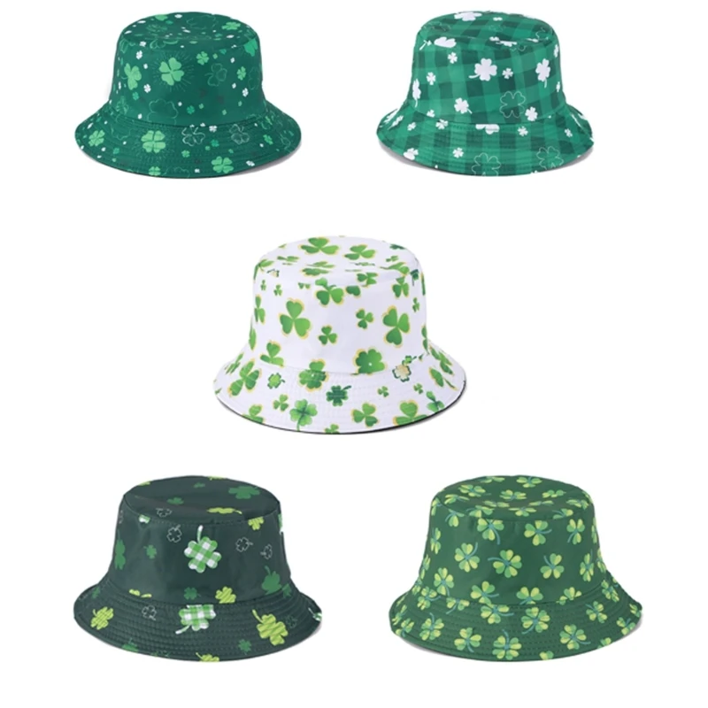 

Teenagers Bucket Hat Unisex Headwear Green Fisherman Hat for Schoolgirls Dropship