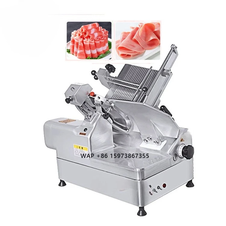 Efficient Electric Adjustable Thickness Restaurant Butcher Shop Ham Cheese Bacon Sausage Cutting Machine Frozen Meat Slicer