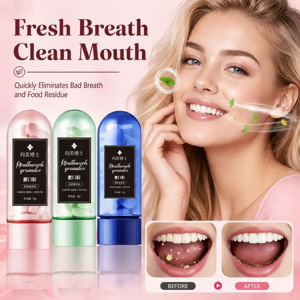 Portable Probiotic Solid Toothpaste Effectively Clean Teeth Peach Gargle Granules Fresh Breath Removes Odor Chewable Toothpaste