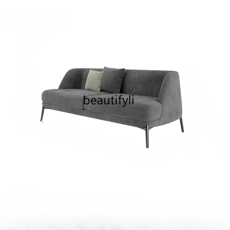 

Fabric Sofa Living Room New Simple Modern Italian Minimalist Small Apartment Faux Leather Double Straight Row Sofa