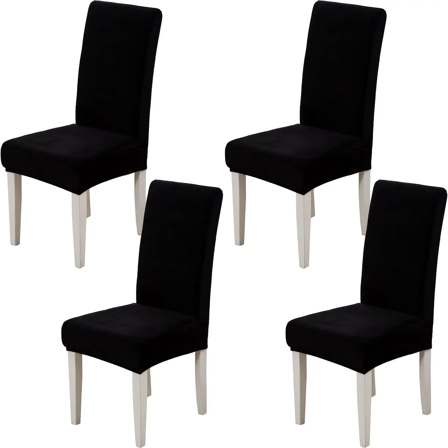 

Soft Velvet Dining Chair Covers For Dining Room Set Of 4 Pa Velvet Slipcovers Chairs Cover Stretch Slipcover, Black