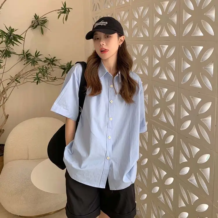 Koszule damskie w kwiaty na wiosnę, kołnierzyk Piotrusia Pana, bufiaste rękawy, plisowana obszycie, na wakacje, styl kawaii lub do noszenia na co dzień.