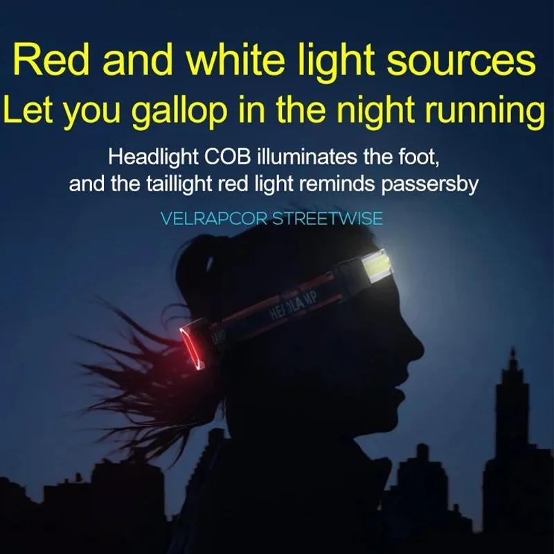 Mini Head-mounted Running Headlight Rechargeable Night Running Floodlight Running Light USB Rechargeable Headlamp Light weight