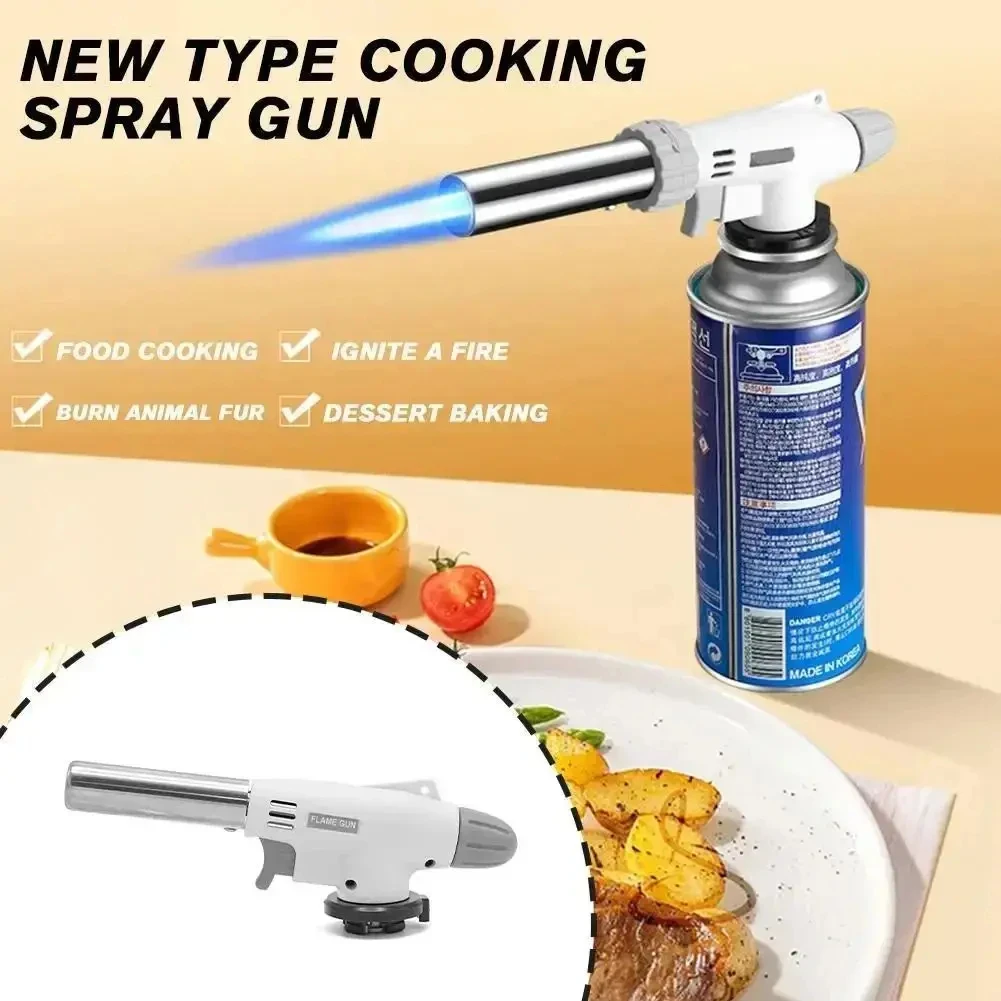 Torch Cooking AutoIgnition Butane Gas Welding-Burner Welding Gas Burner Flame Gas Torch Flame Gun Blow for BBQ Camping Cooking