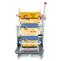 Table Top Small Manual Plastic Food Container Tray Sealer Packaging Machine / Meal Heat Tray Sealing Packing Machine