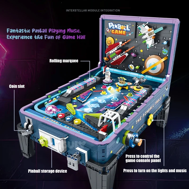 2309PCS Pinball Game Table Building Blocks Toys Sets Assembly Board Games Model Bricks Creative Birthday Gifts For Adult Kids