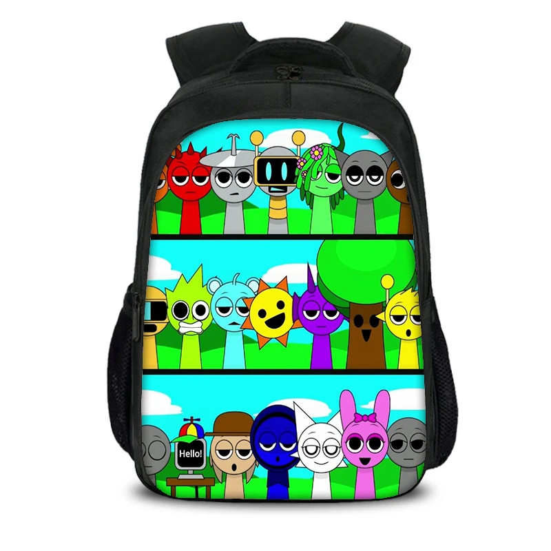 Sprunki Lightweight Daypack Canvas School Student Bookbag-Classic Travel Backpack for Kid,Boy,Girl