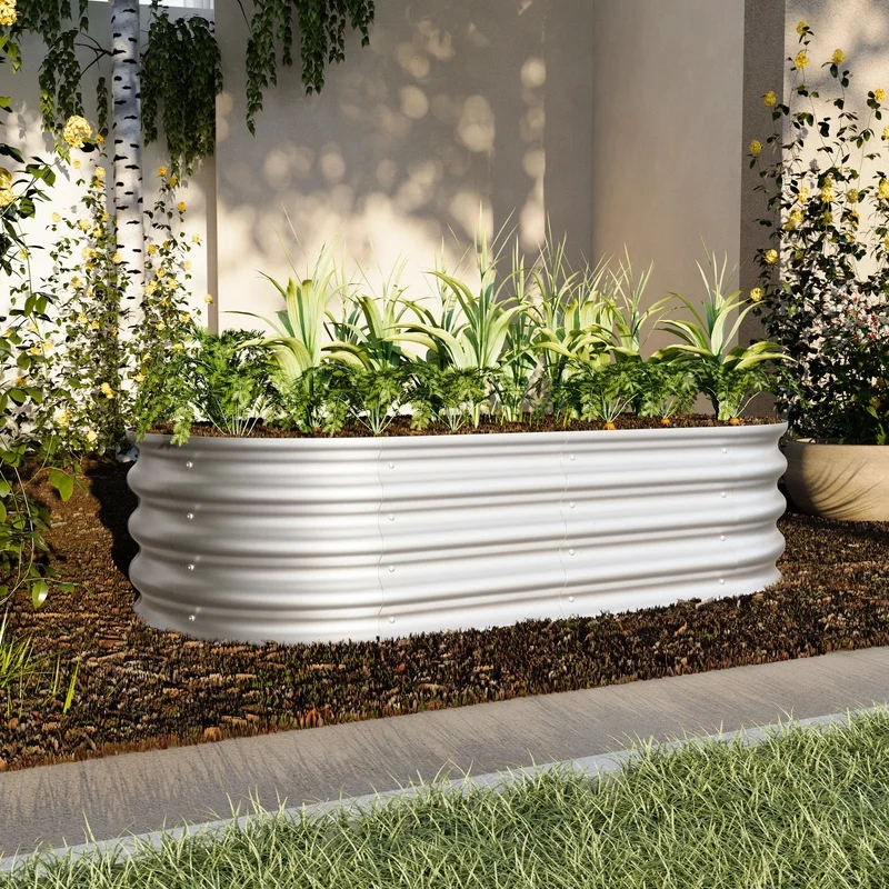 

2Pcs 4x2x1ft Galvanized Raised Garden Bed Kit, Heavy Duty Outdoor Planter for Vegetables, Flowers & Herbs, Rust-Resistant, Easy Assembly