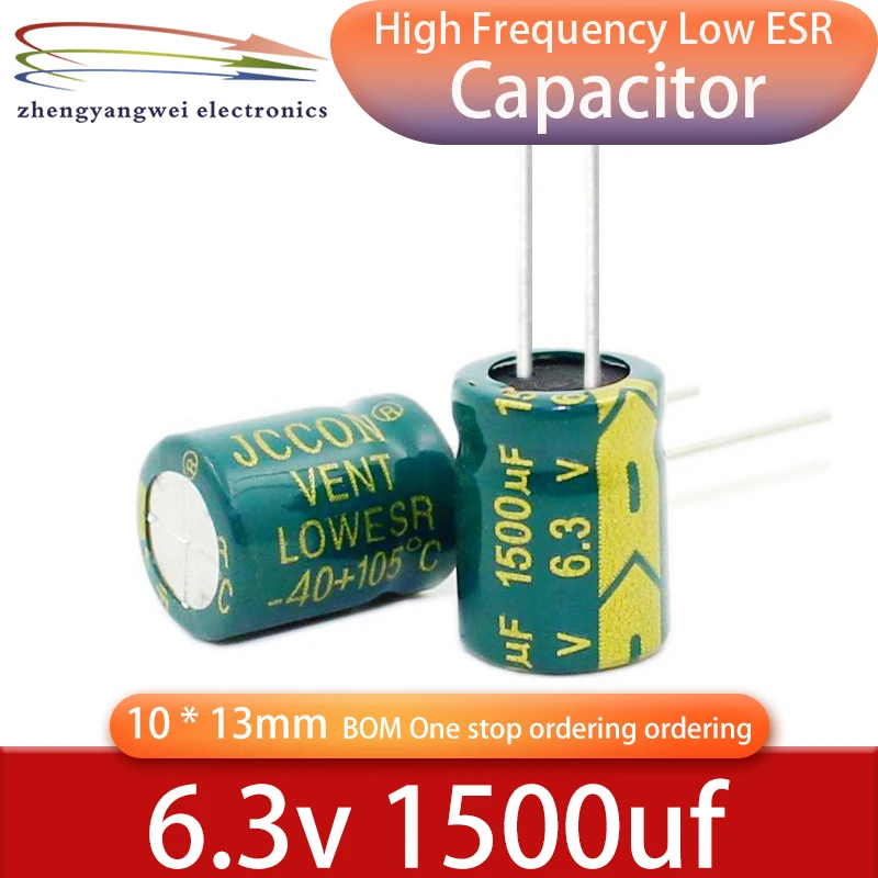 

20PCS 6.3v1500uf 10x13 1500UF 6.3V 105C ° high-frequency low resistance electrolytic capacitors