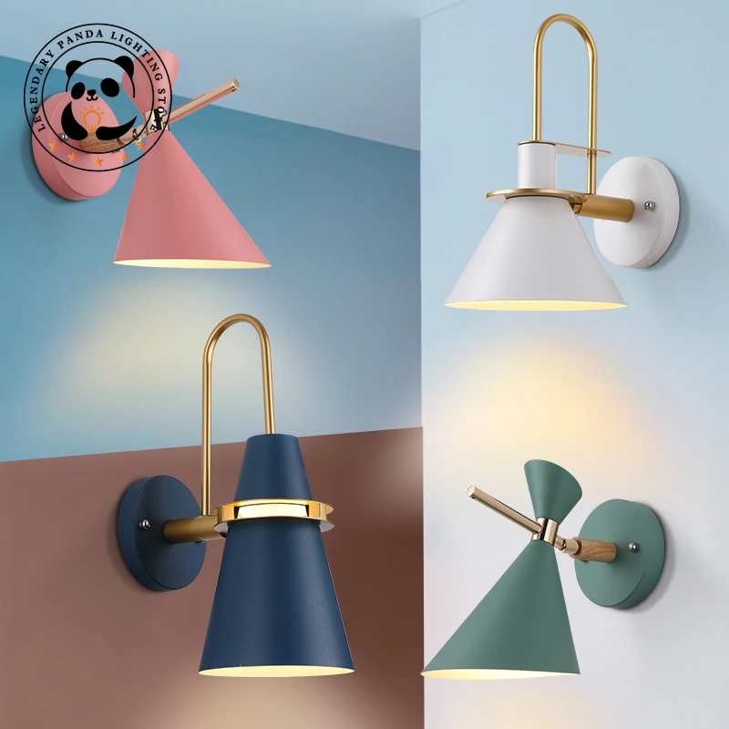 

Modern Creative Wall Lamps Macaron Color Luminarias Bar Restaurant Parlor Bedroom Bedside Corridor Study Home Decoration Sconces