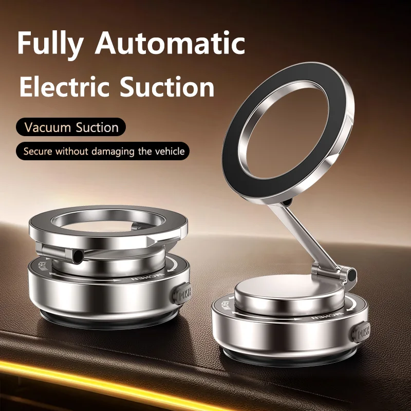 

Car Mount Electric Vacuum Magnetic Holder Foldable 360° Rotate Strong Suction Stand for Cell Phone for Ip15 16 17Live Streaming