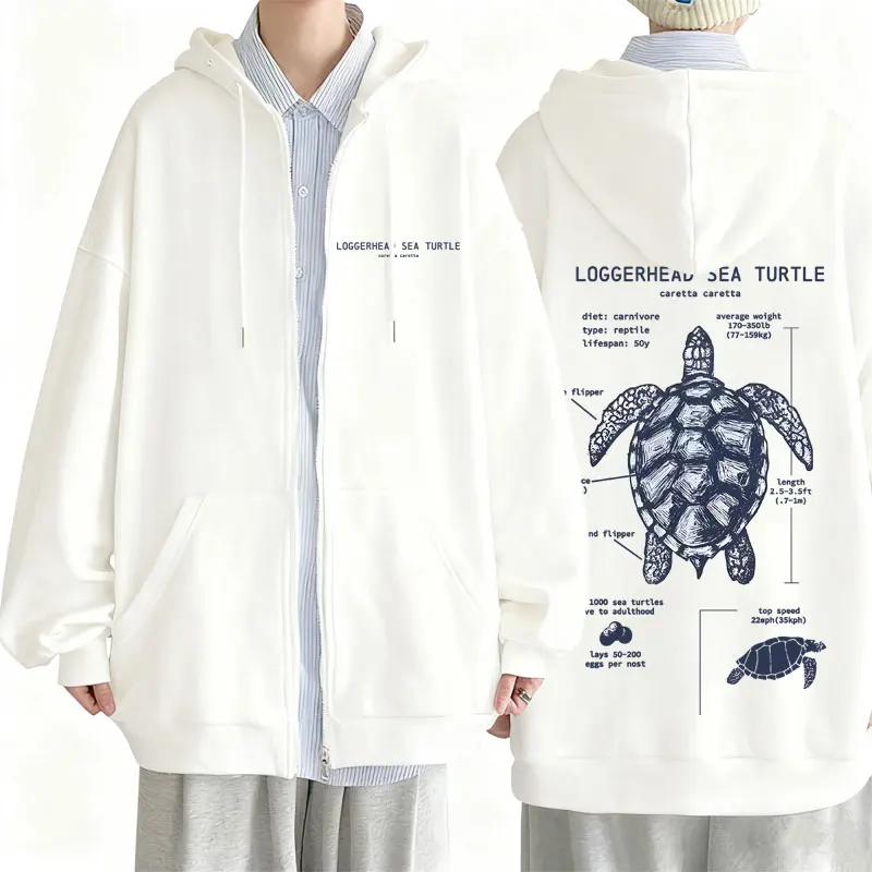 

Sea Turtle Anatomy Graphic Zipper Hoodie Men Women Clothing Casual Oversized Zip Up Jacket Coat Men's Fashion Vintage Hoodies