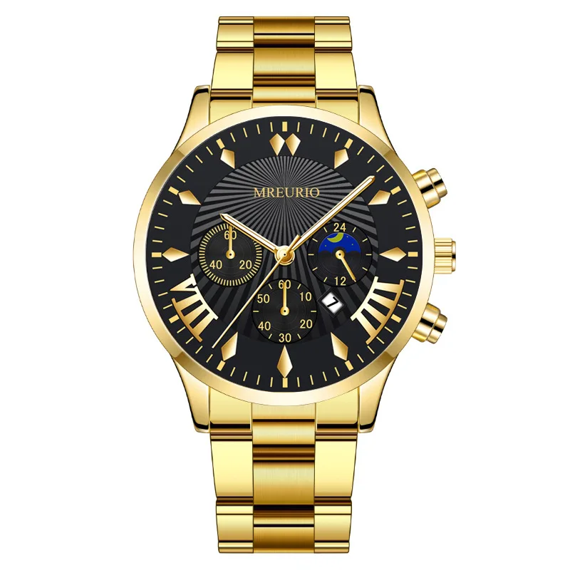 Men's Quartz Watch Fashion Calendar Steel Band Popular Male Business Wristwatch Casual Simple Stylish Boy Gifts Student