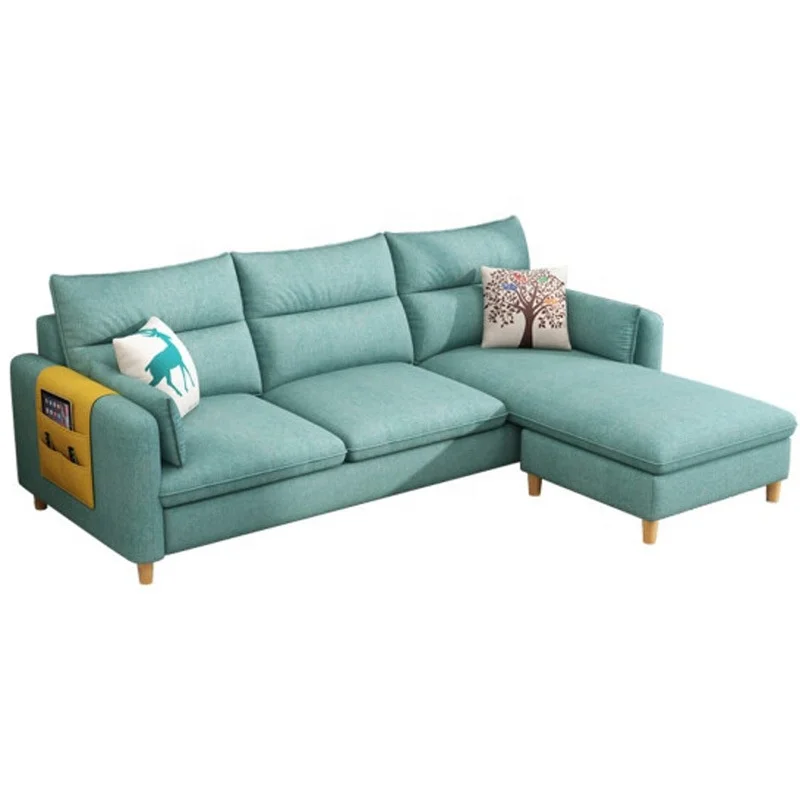 

Contemporary Complete Colorful Solid Wood Frame Nordic Small Set Best Selling Modern Fabric Sofa