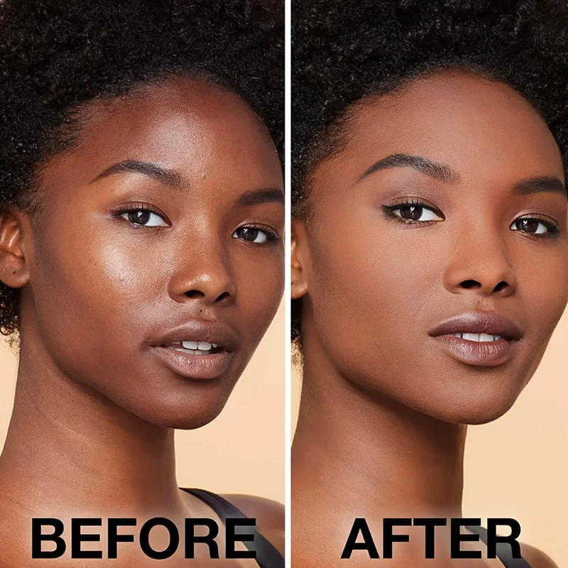 مجموعة بودرة سائبة مكونة من 6 ألوان تتضمن فرشاة مزدوجة الرأس، لمسة نهائية غير لامعة، تغطية كاملة، تحكم في الزيت، مقاومة للعرق، مقاومة للتلطخ، تدوم طويلاً