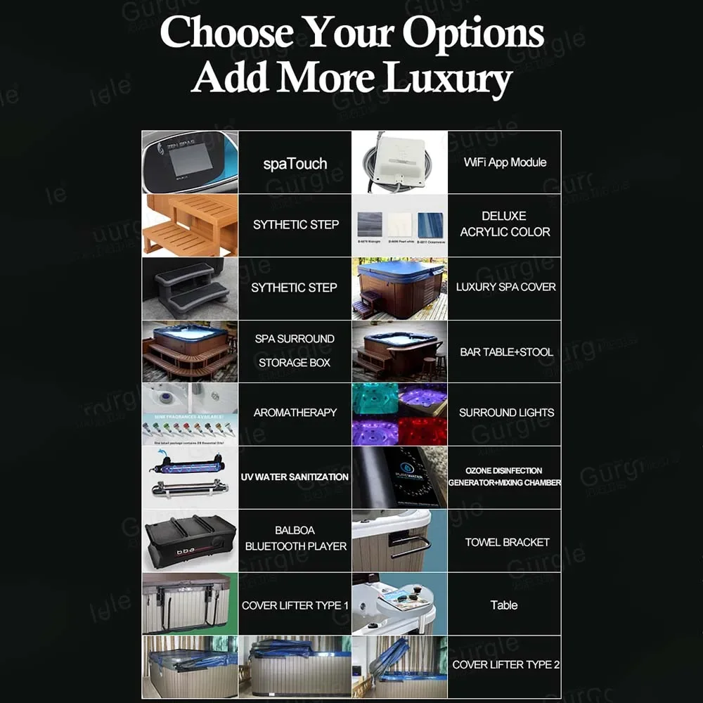 Eccezionale vasca idromassaggio per spa all'aperto Grande vasca idromassaggio autoportante per 6 persone con colore speciale per villa da giardino