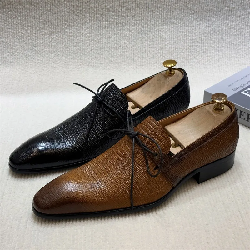 أحذية رجالية أنيقة عتيقة فستان الزفاف أحذية جلد البقر رجال الأعمال الرسمي #3