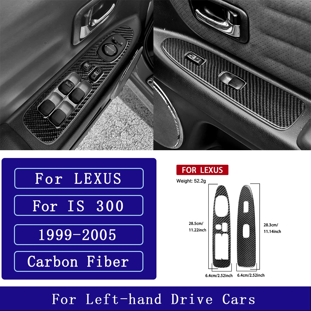

For Lexus IS IS300 1999-2005 Carbon Fiber Front window lift control panel frame Car Accessories Interior Decorative Stickers