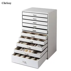 10layers Jewelry Box Drawer Ring Necklace Bracelet Jewelry Boxes Organizer Earrings Tray Display Accessories Separator Storage