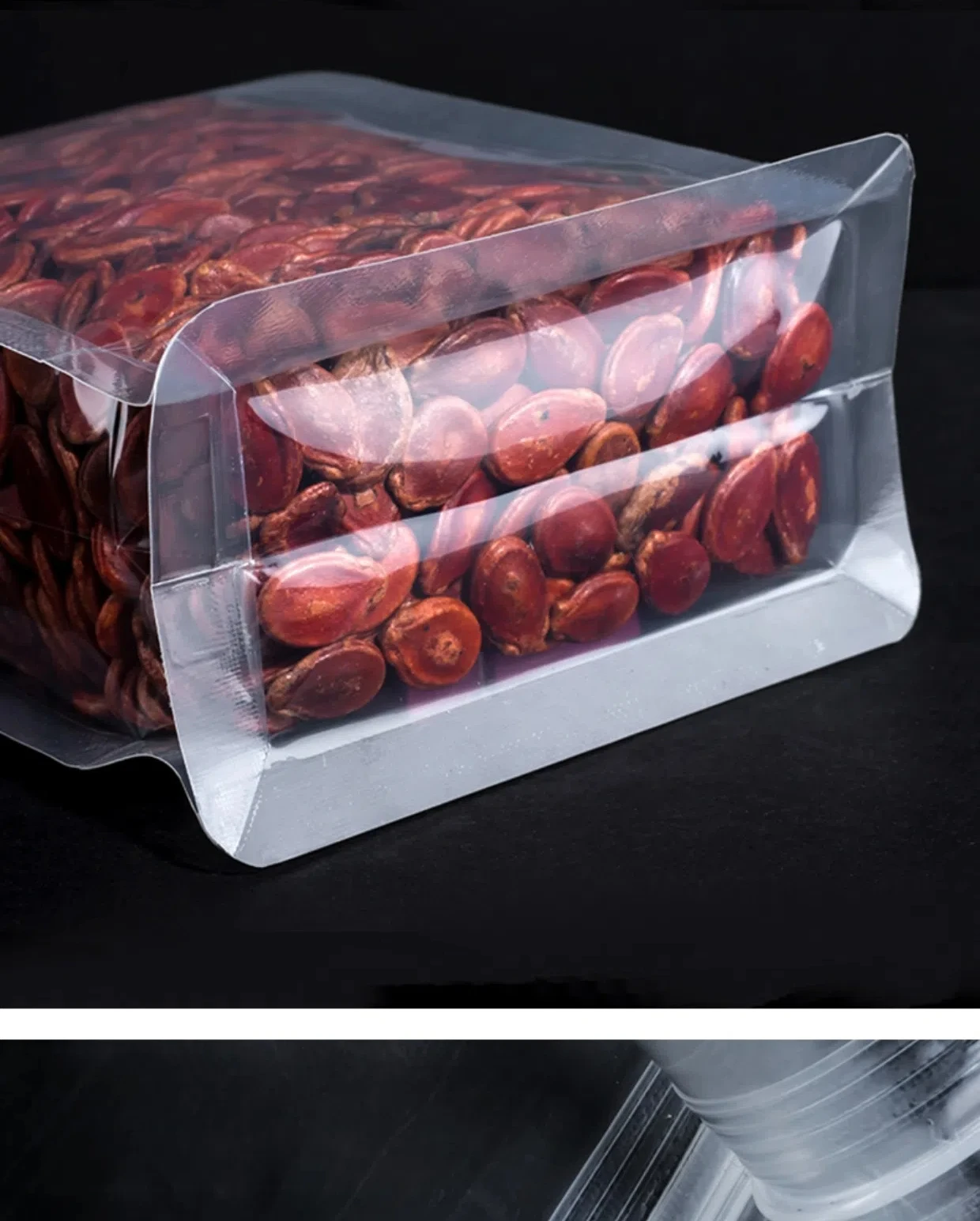 10/50 Stück Lebensmittelverpackungen, Druckverschlussbeutel, transparent, mit Griff, aufstehend, versiegelt, für die Aufbewahrung von Süßigkeiten, Nüssen, wiederverwendbarer Druckverschlussbeutel – Detail 4