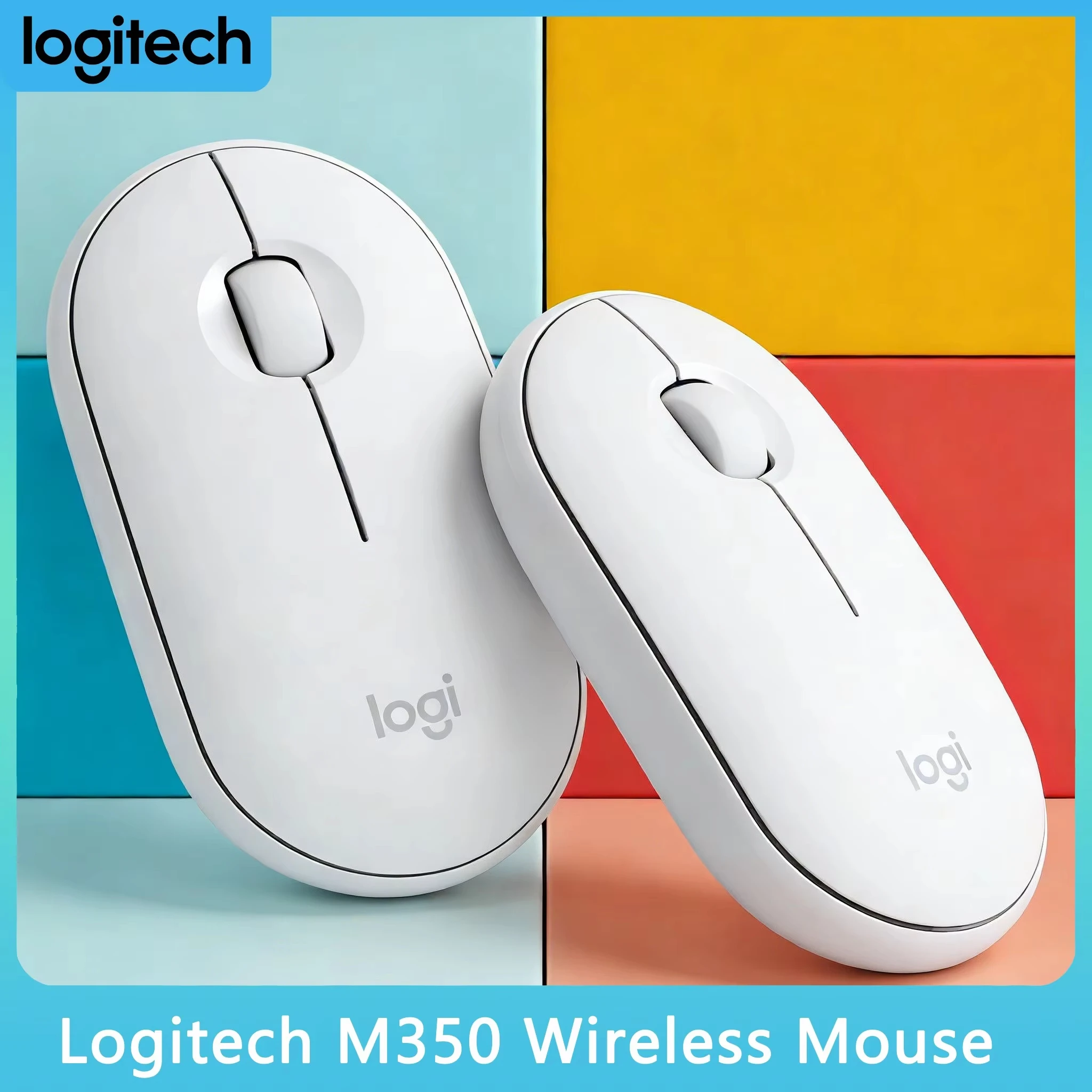 

Беспроводная Bluetooth-мышь Logitech M350 POP с бесшумным кликом и низкой задержкой для игр, офиса, ноутбуков, ПК, Mac, портативная