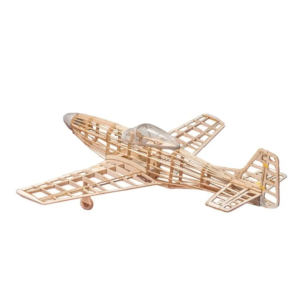 FATJAY RC Modell P-51D Mustang WWII Flugzeug KIT 435mm Spannweite Balsaholz Lasergeschnitten DIY Flugzeug unmontierte Bausteile