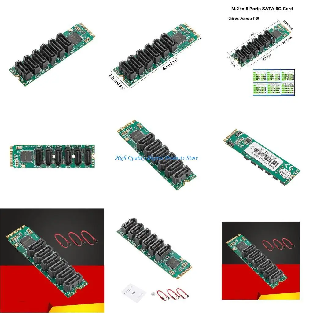 

U2JE M.2 NVME M.2 M-Key to 6 Port SSD Controller 6Gb Multiplier