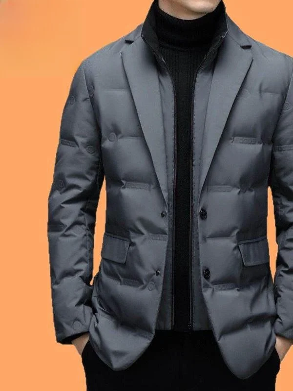 

Мужской зимний пуховик-обманка с отстегивающимся воротником, легкий, класса люкс, больших размеров, в западном стиле, новый дизайн, простой крой