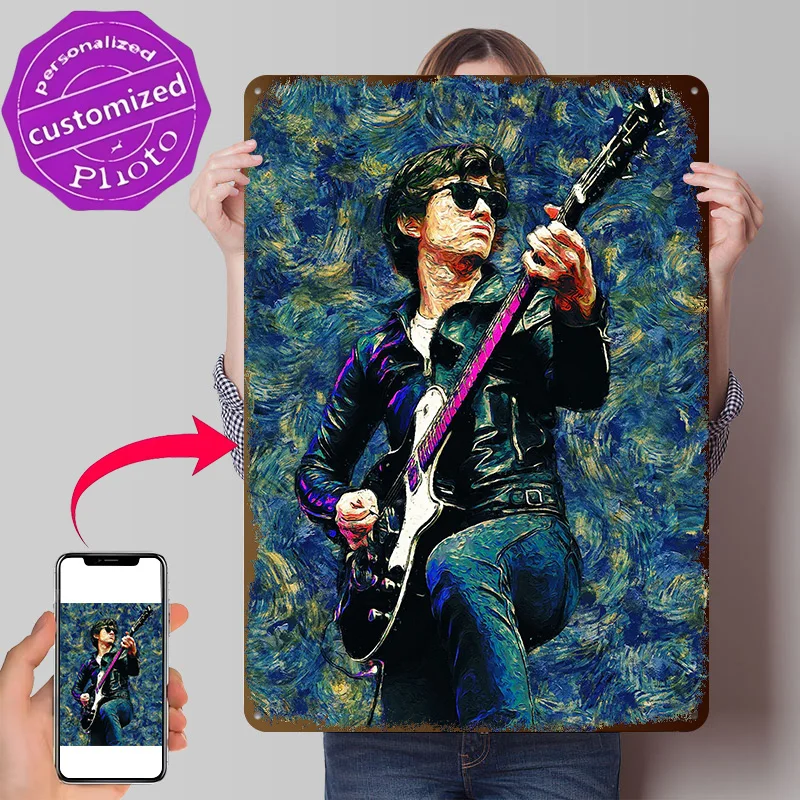 Alex Turner 3D Texture Metal Poster Customized Wall Art Tin Sign Gift for Mancave Decoration Living Room Decorations Man Cave