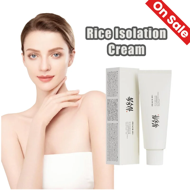 PEACH JO+ Korean Rice Extract Sunscreen Cream SPF50+, Hydrating Tone-Up Primer, Lightweight Concealer for Even Skin Tone