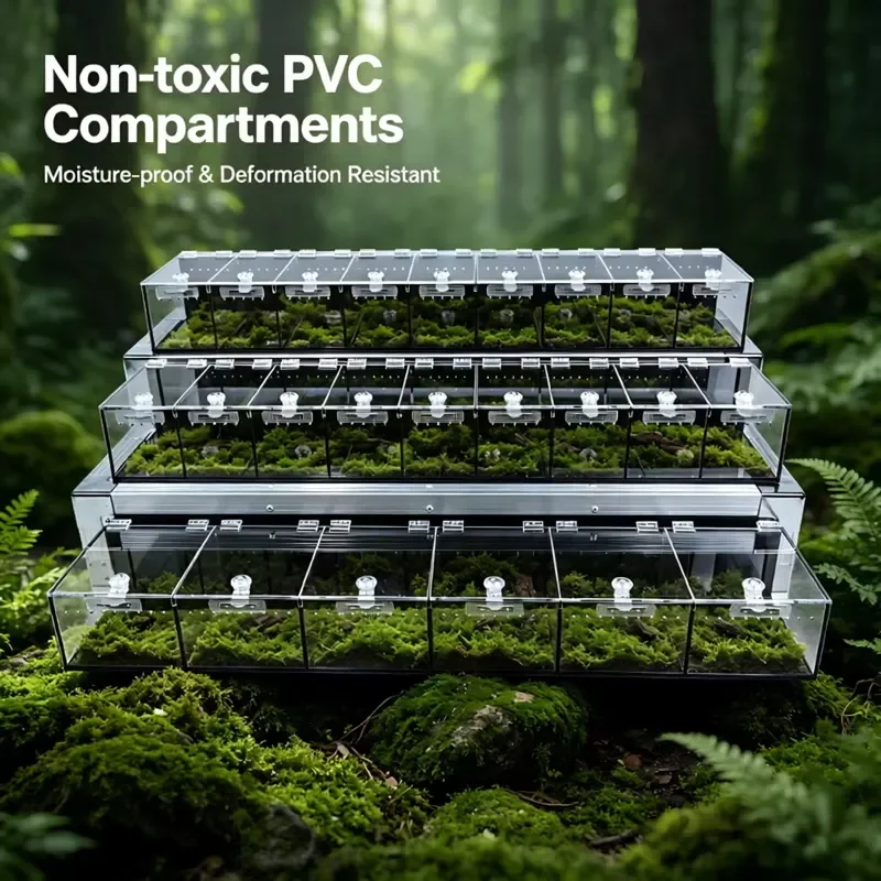 Secure Durable Custom Aluminum Flight Case Escape Proof Ventilation for Snake Spider Chameleon Lizard Gecko Display Cabinet