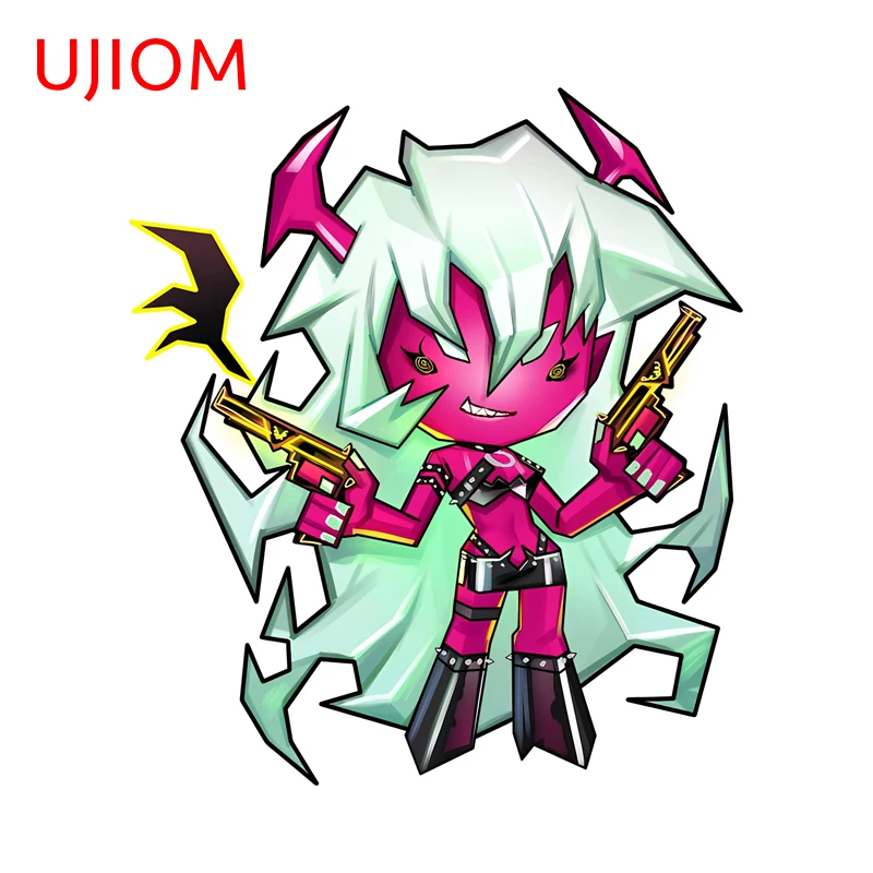 UJIOM Funny Little Demon Girl Wall Sticker Colorful Anime Graffiti Vestibule Wardrobe Waterproof Decal Suitable for Laptop