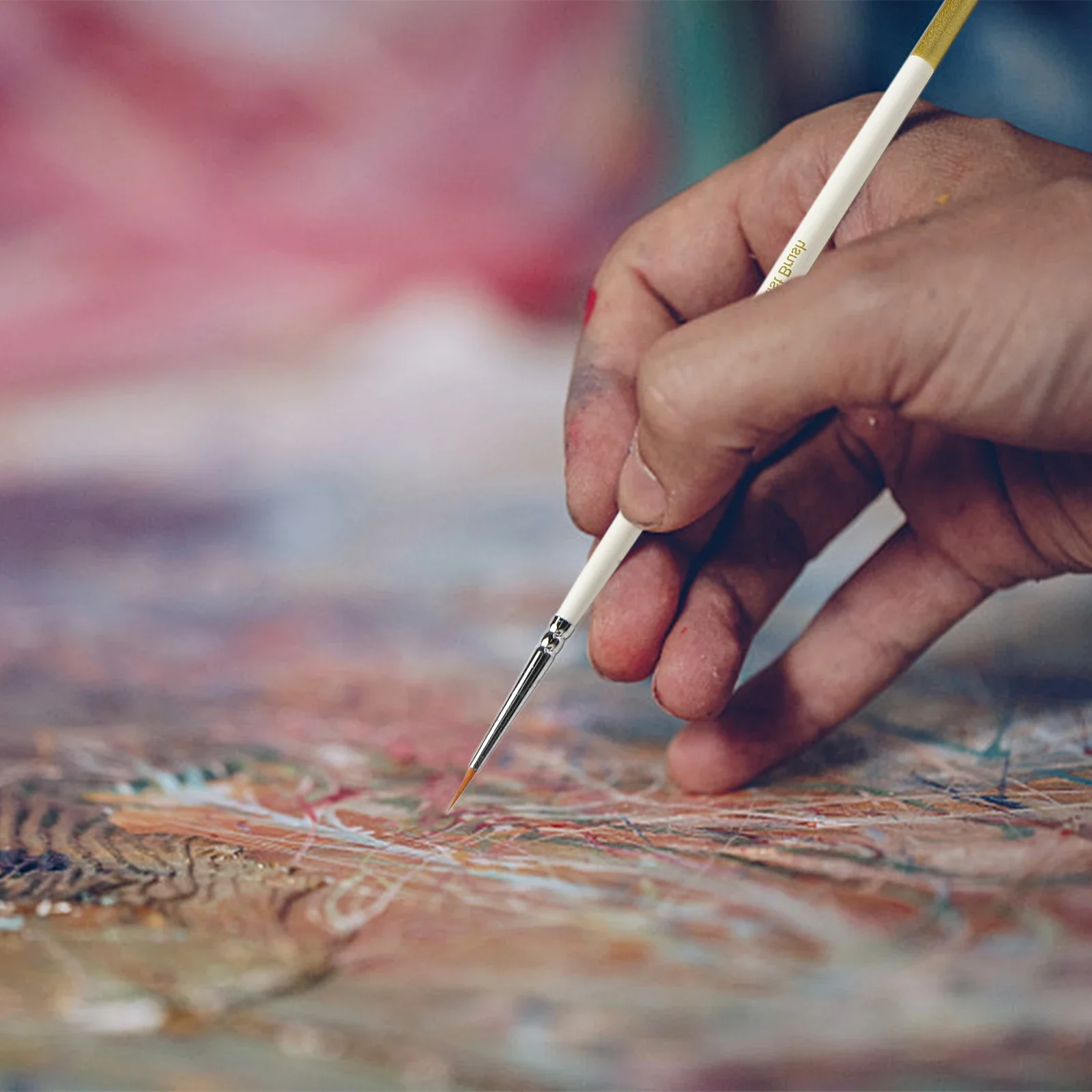 Conjunto de canetas de desenho com 6 pacotes, conjunto de pincéis de pintura a óleo guache para arte para pinturas, tinta de secagem rápida, cores brilhantes, fluxo de tinta consistente