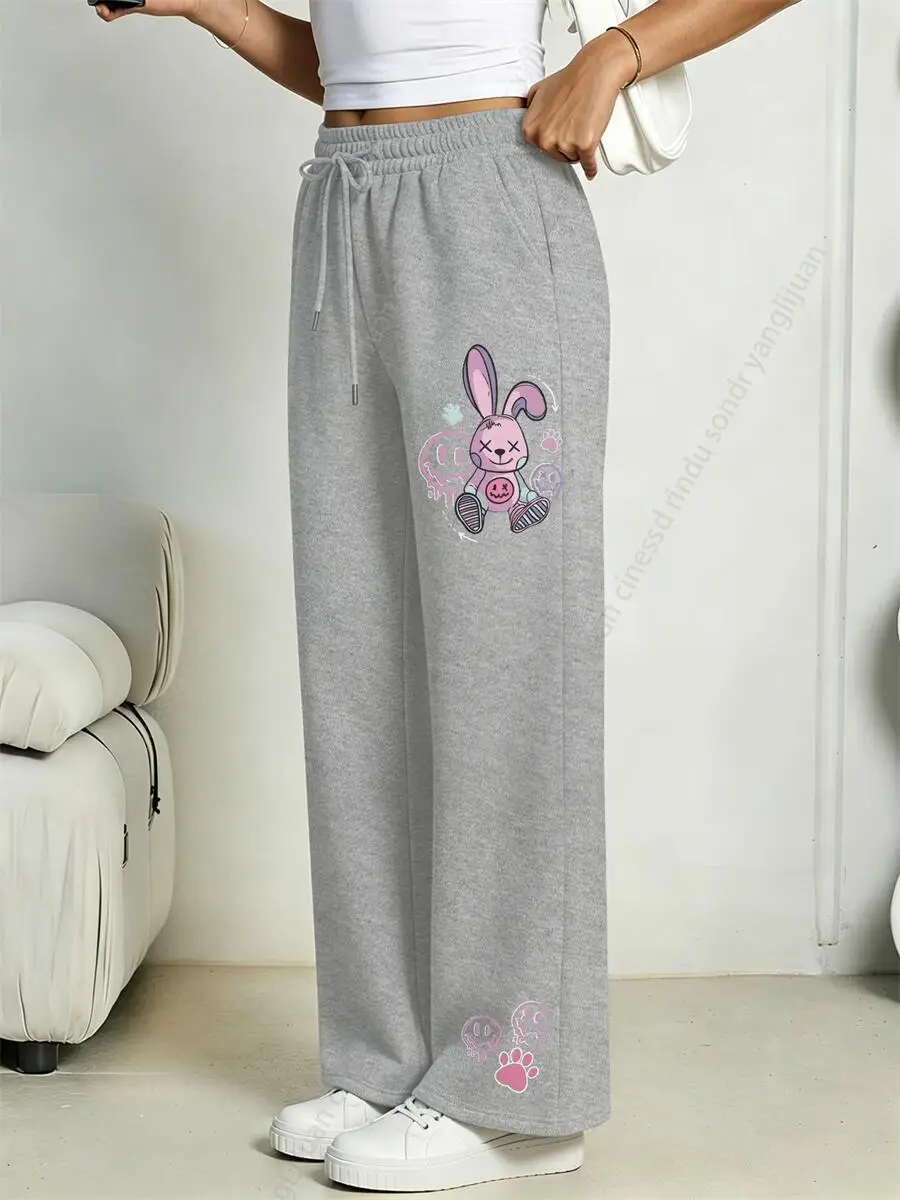 Pants for Woman Joggers Straight Leg Trousers Fleece Print Letter Graphic Loose Fit Baggy Sweatpants Women Clearance Sale 2026