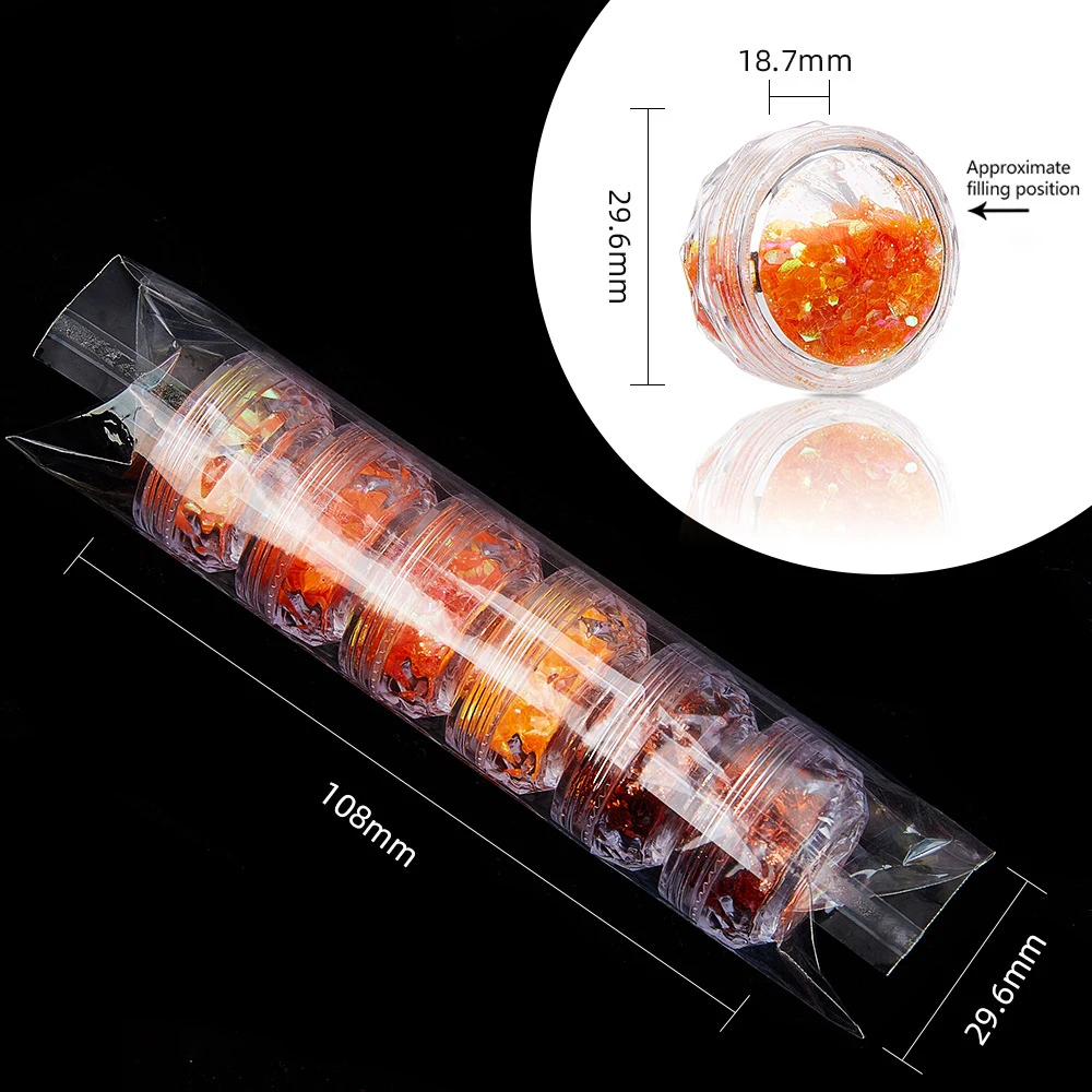 6-Color Set Mixed Glittering Hexagonal Sequins Diy Epoxy Resin Silicone Mold Filling For Nail Art Body Makeup Party Decorationck