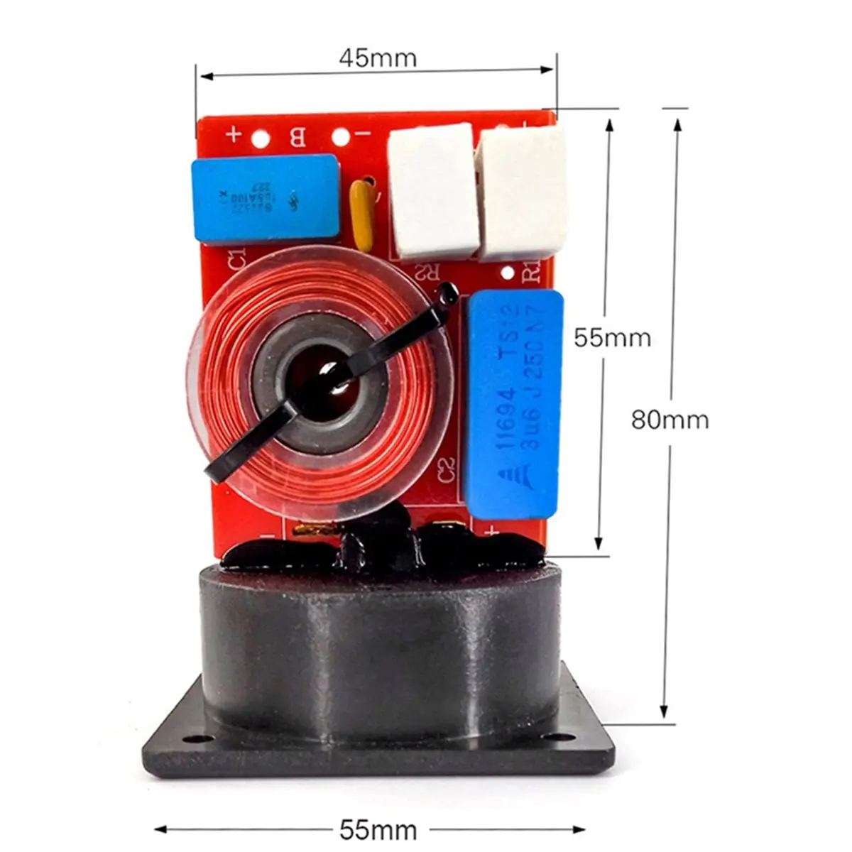 80W 2 Way Hi-Fi Speaker Frequency Divider Crossover Filters with Junction Box