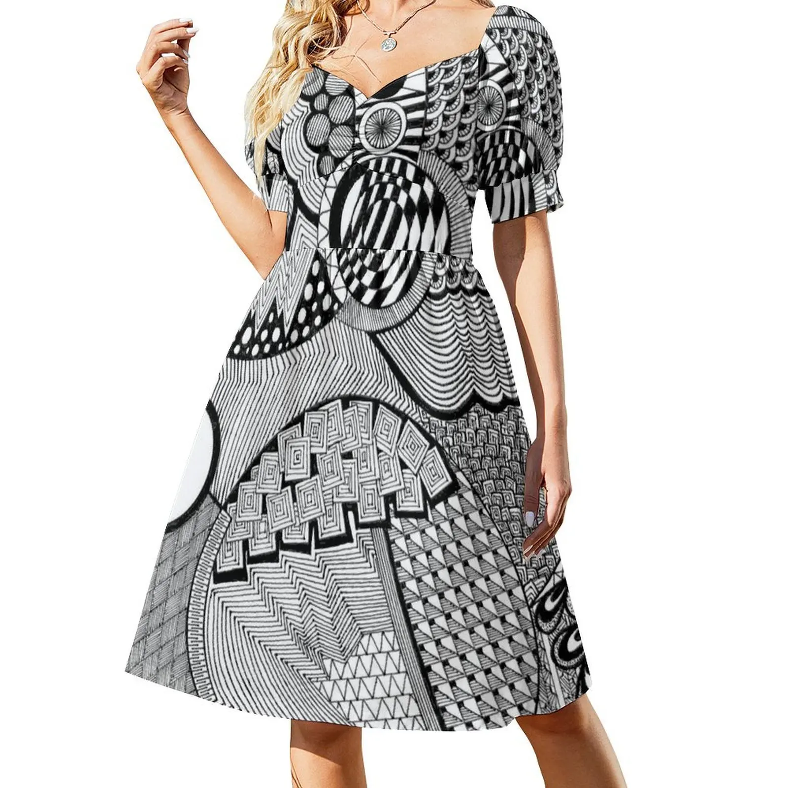 

Line Work - Mountain Short-Sleeved Dress long dresses for women women evening dress