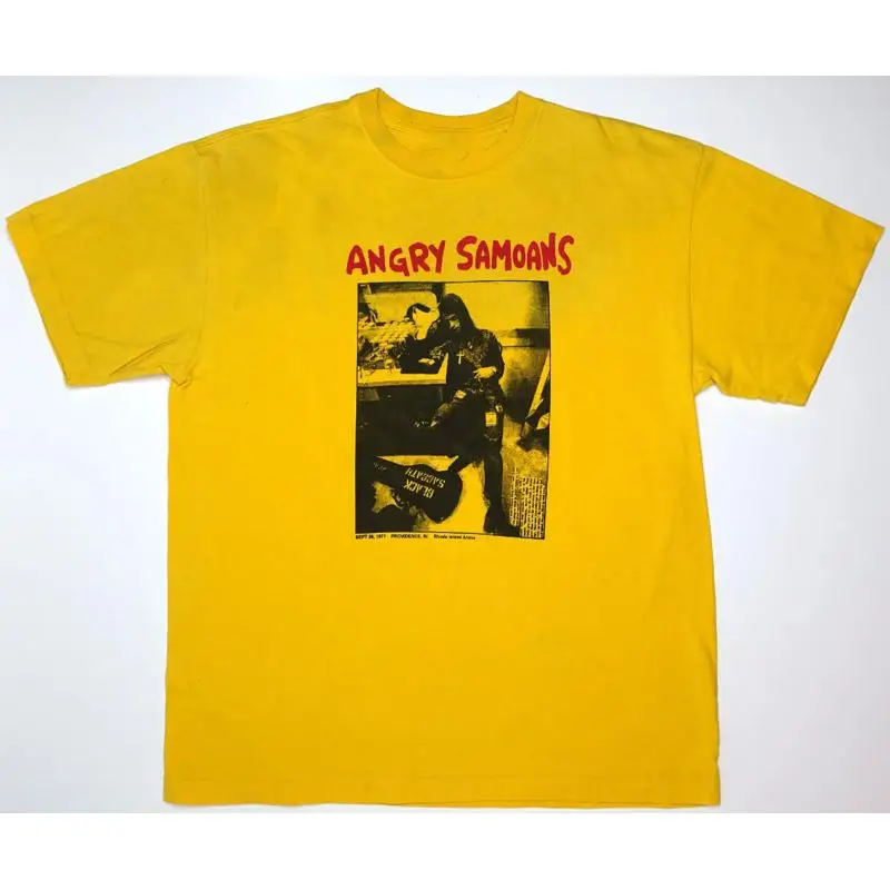 

Vtg Angry Samoans Band Tour Концертная тяжелая хлопковая желтая футболка всех размеров