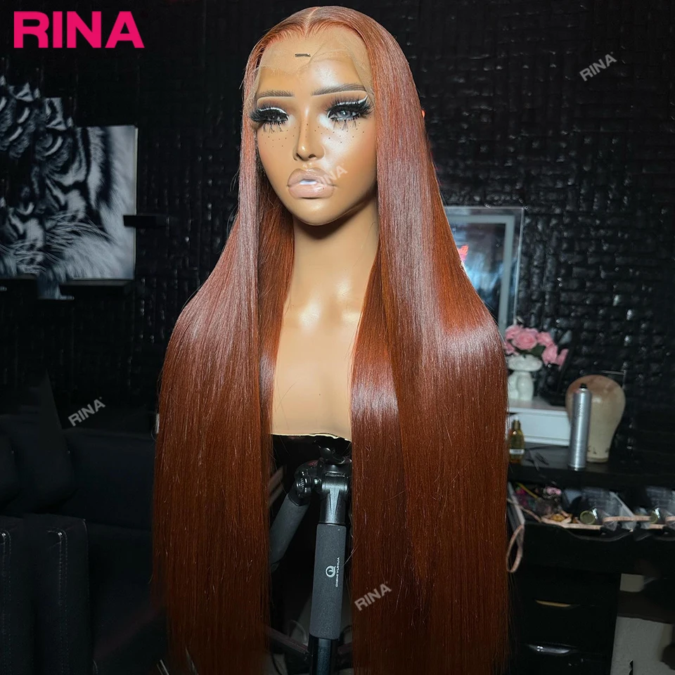 

13x4 Dark Reddish Brown Lace Front Human Hair 13x6 Transparent Straight Lace Frontal Wig 5X5 Closure Human Hair Wig For Women