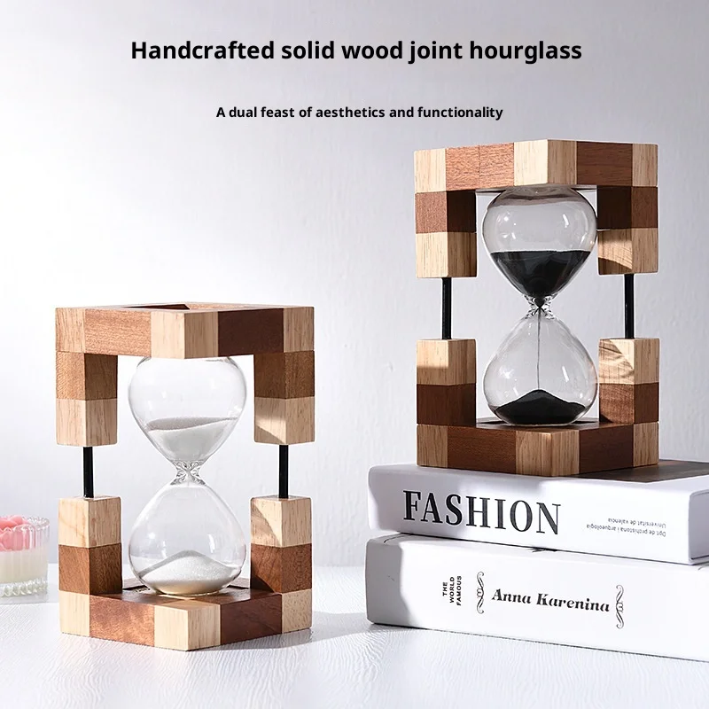 30 Minute Wooden Hourglass Timer Natural Sand Timer Decorative Home Office Desk Decor Gift Time Management Tool