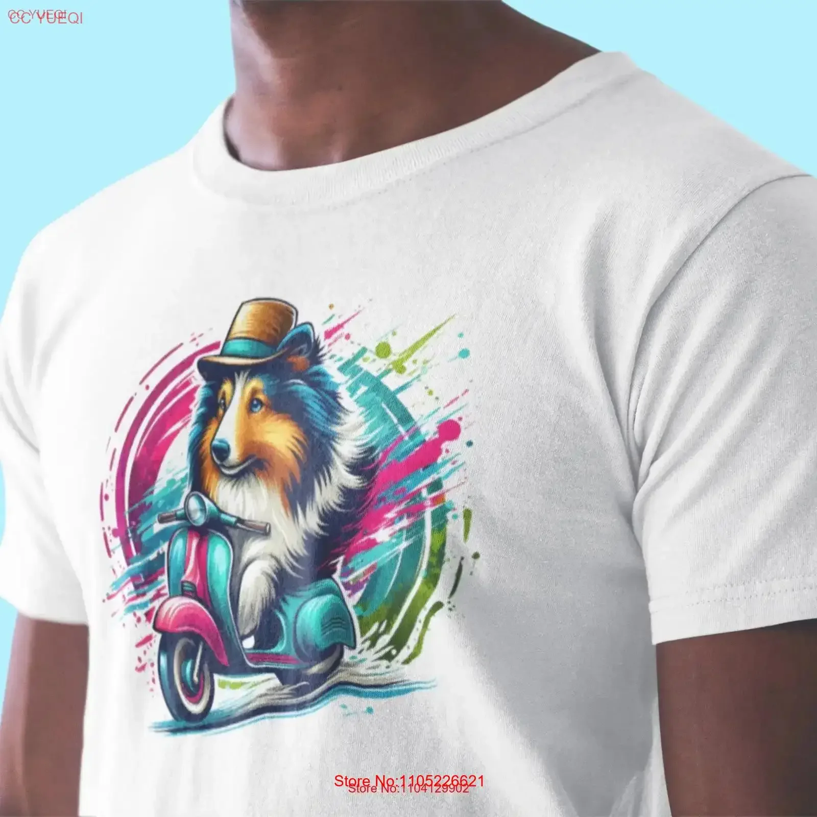 Collie T Shirt Lassie Dog Lover Scooter Mom Summer Vibe Italian Rough vintage Washed streetwear Versatile fashion homme