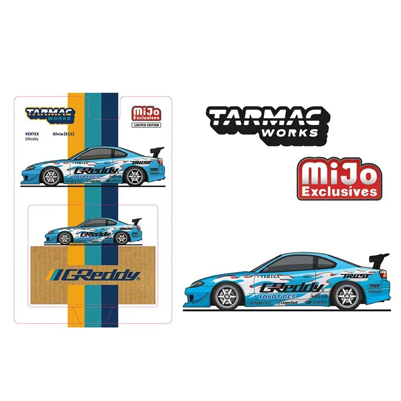 

TW In Stock 1:64 VERTEX Silvia S15 GReddy Diecast Diorama Car Model Collection Miniature Toys Tarmac Works